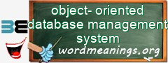 WordMeaning blackboard for object-oriented database management system